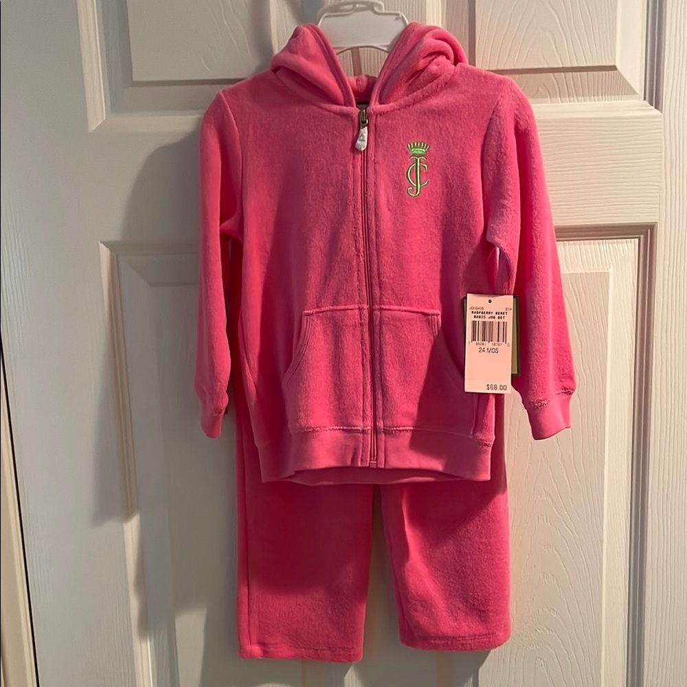 Juicy Couture Raspberry Beret Baby Girls Terry Jog Set (24 Months)